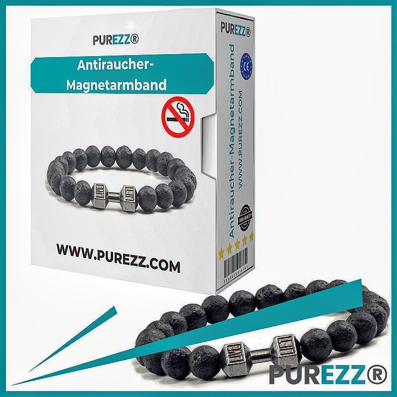 PUREZZ®: Hören Sie in nur 7 Tagen mit dem Rauchen auf - Leistungsstarkes und einfach zu verwendendes Magnetarmband